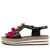 Abela Black Multi Leather Sandals