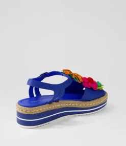 Abela Cobalt Multi Leather Sandals