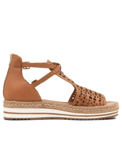 Accra Dark Tan Leather Espadrilles