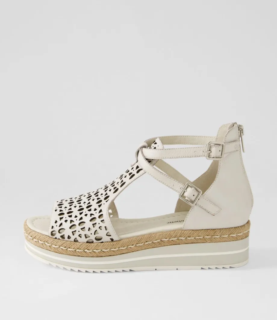 Accra Lrg Ivory Leather Espadrilles