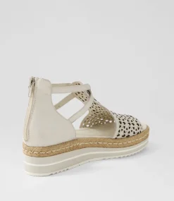 Accra Lrg Ivory Leather Espadrilles
