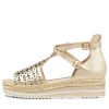 Accra Pale Gold Rope Leather Espadrilles