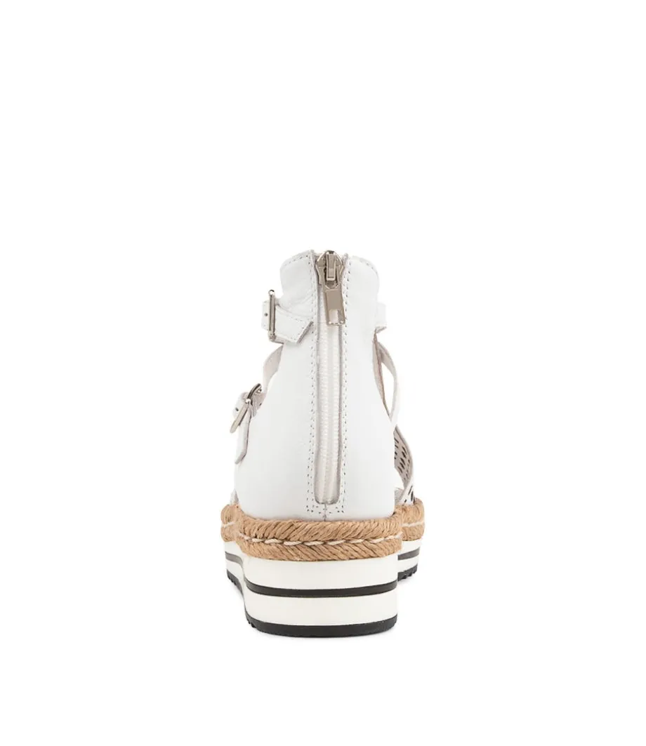 Accra White Leather Espadrilles