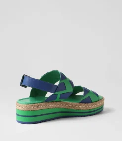 Acke Emerald Cobalt Leather Sandals