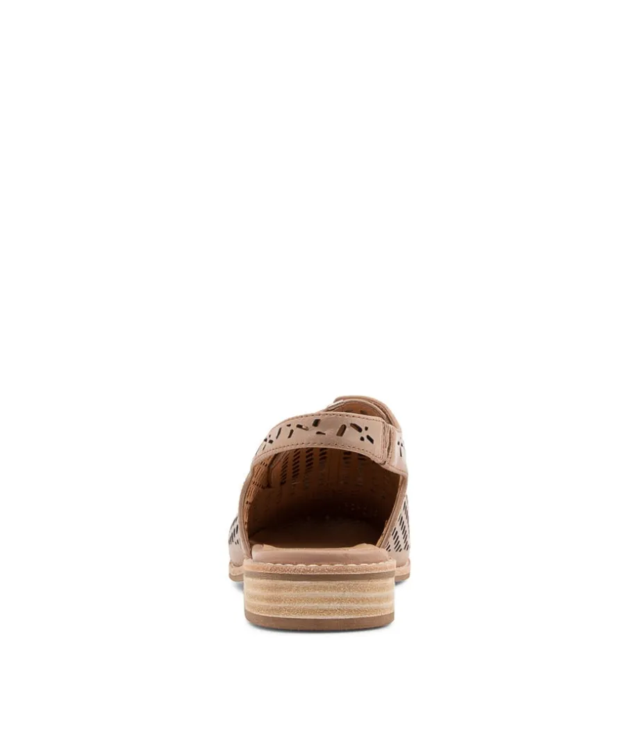 Addy Nude Pale Rose Gold Leather Lace Up Flats