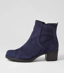 Agnes Marine Suede Chelsea Boots