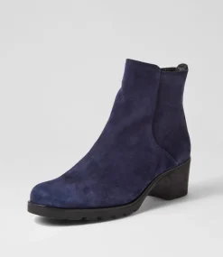 Agnes Marine Suede Chelsea Boots