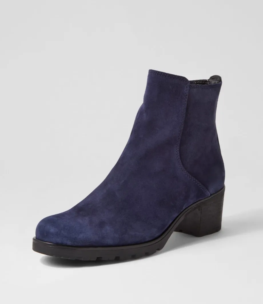 Agnes Marine Suede Chelsea Boots