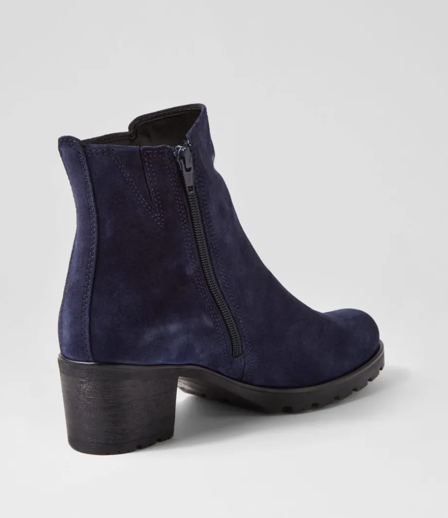 Agnes Marine Suede Chelsea Boots
