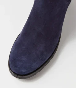 Agnes Marine Suede Chelsea Boots