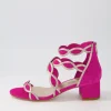 Ailani Fuchsia Platino Suede Leather Sandals