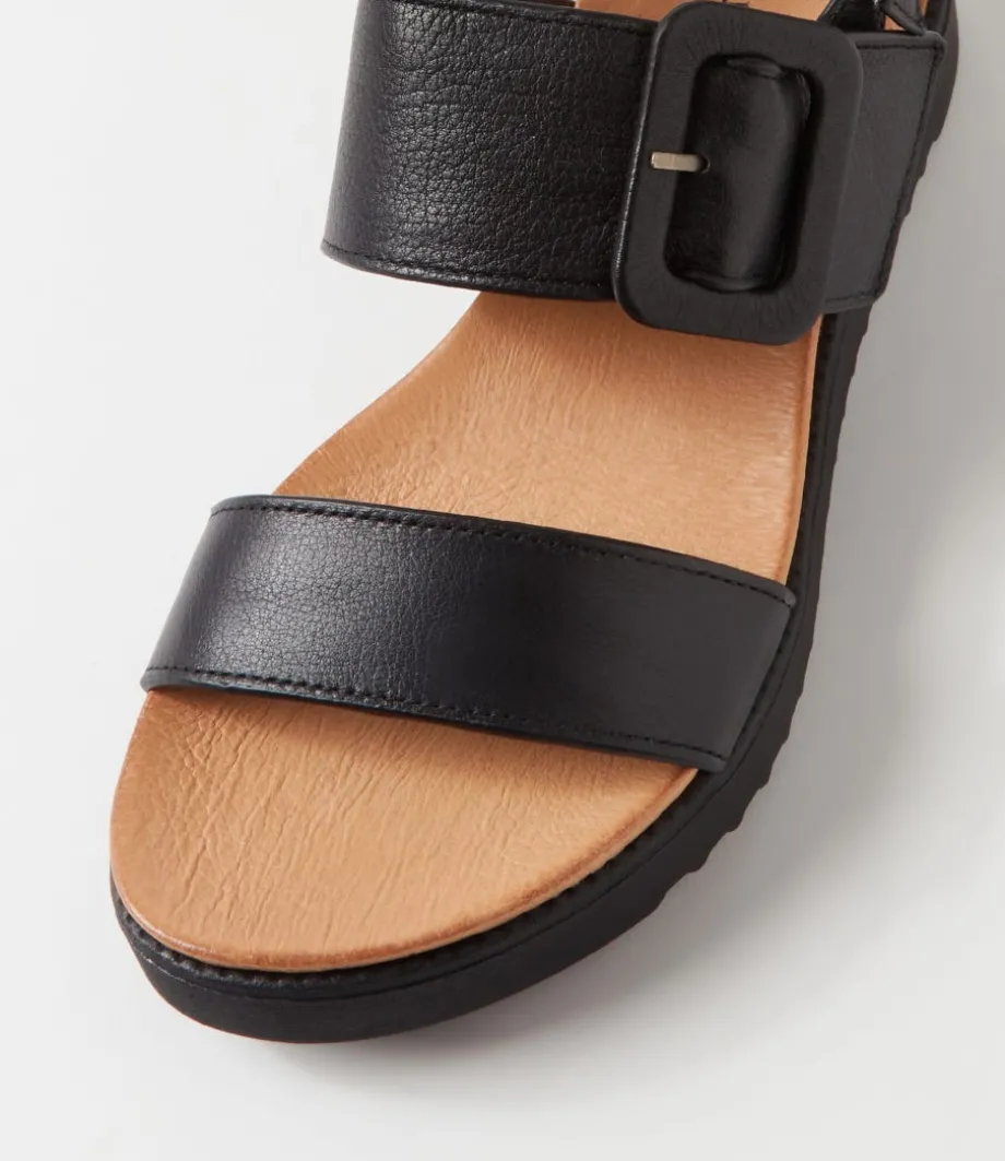 Albany Black Leather Sandals