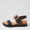 Albany Black Tan Leather Sandals