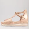 Alexys Pale Rose Gold Rope Leather Sandals