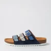 Alfy Blau Kombi Suede Sandals