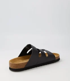 Alfy Schwarz Leather Sandals