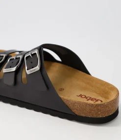 Alfy Schwarz Leather Sandals