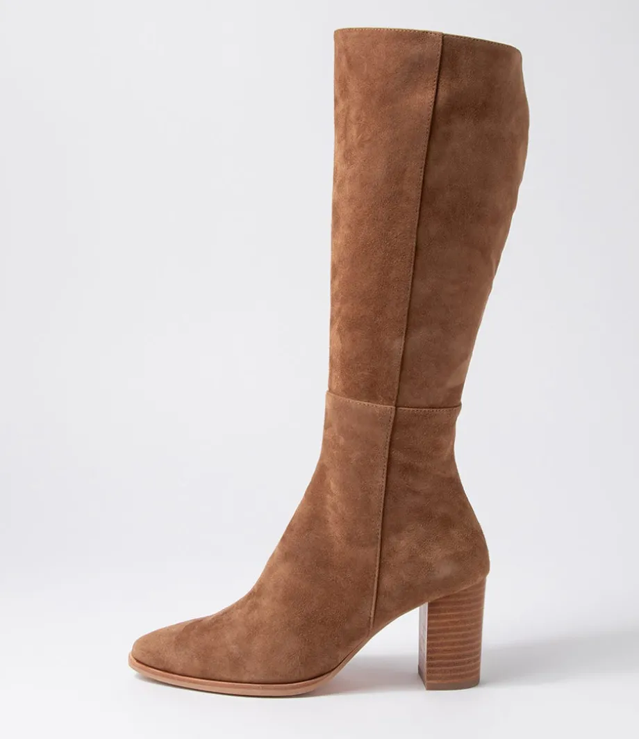Allouta Light Choc Suede Knee High Boots