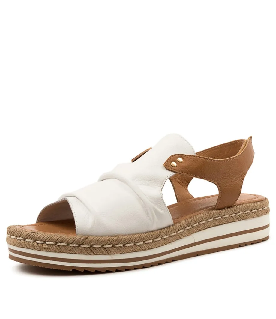 Alora Lrg White-Dk Tan
