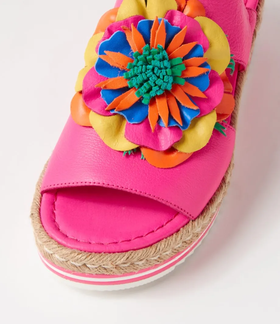 Amare Hot Pink Bright Multi Leather Sandals