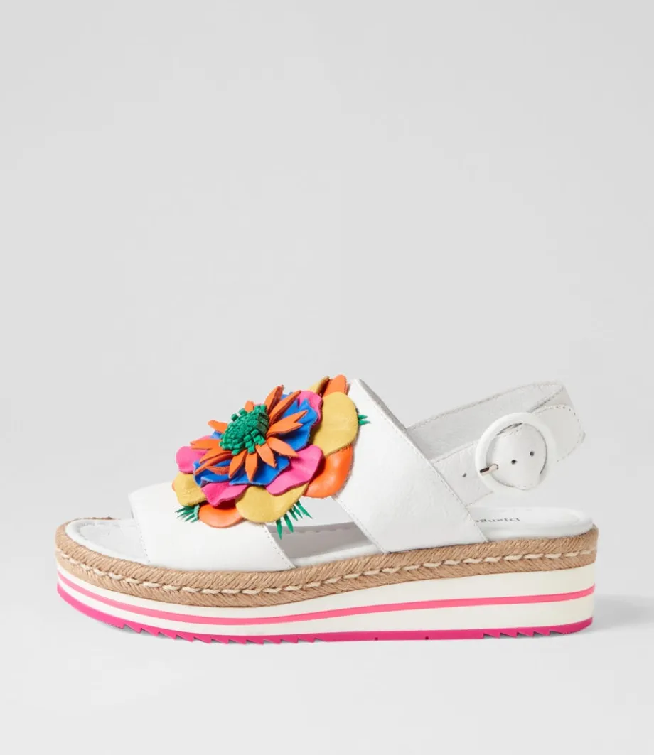 Amare White Bright Multi Leather Espadrilles