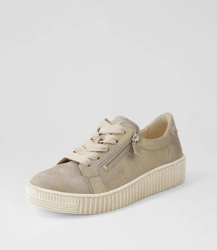 Amelia Muschel Beige Suede Sneakers