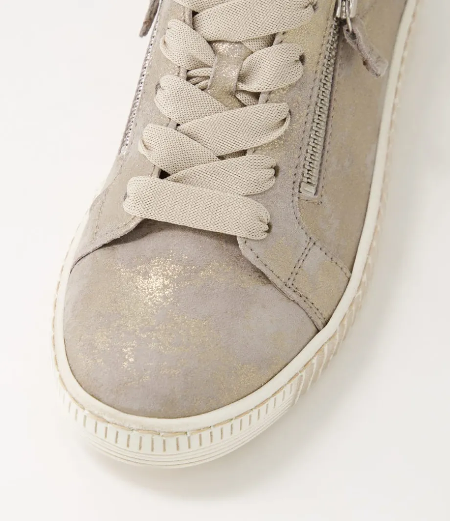Amelia Muschel Beige Suede Sneakers