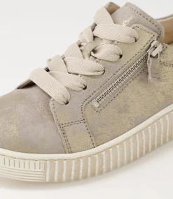 Amelia Muschel Beige Suede Sneakers