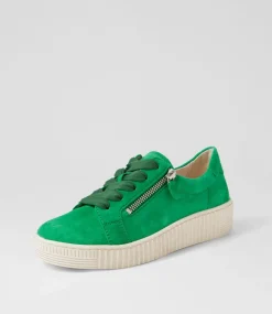 Amelia Verde Beige Suede Sneakers