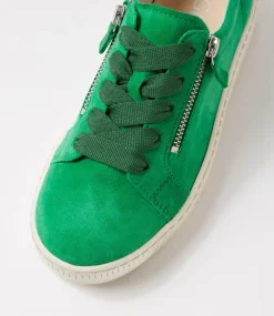 Amelia Verde Beige Suede Sneakers