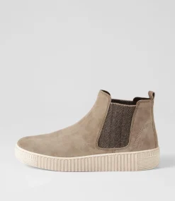 Angels Beige Suede Chelsea Boots