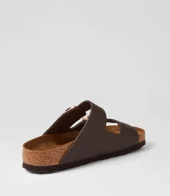 Arizona Brown Leather Slides