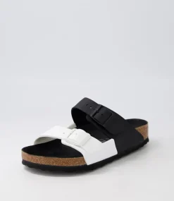 Arizona Split Black White Birkoflor Slides