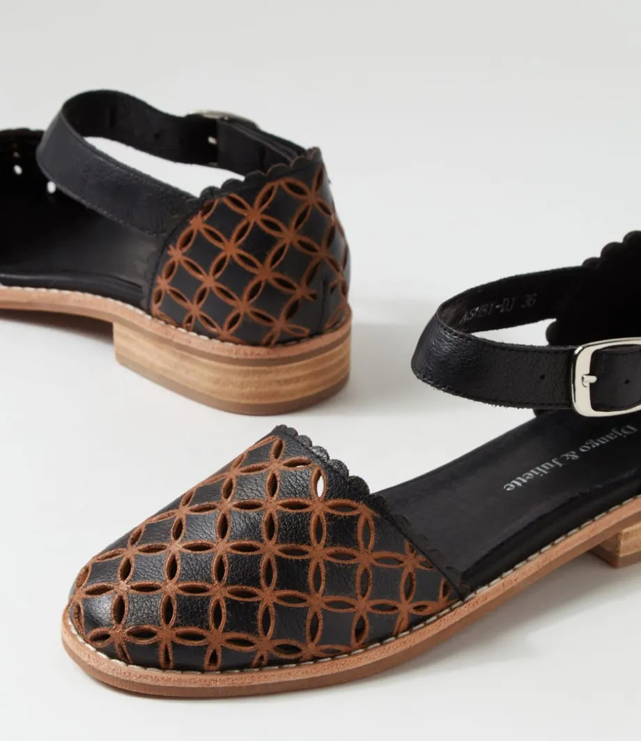 Ashby Black Tan Leather Mary Janes