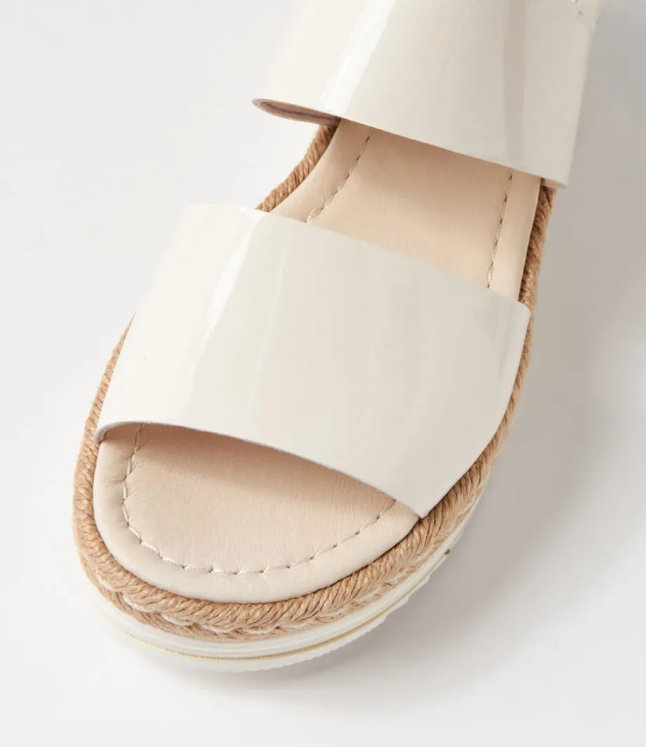 Atha Ivory Patent Leather Espadrilles