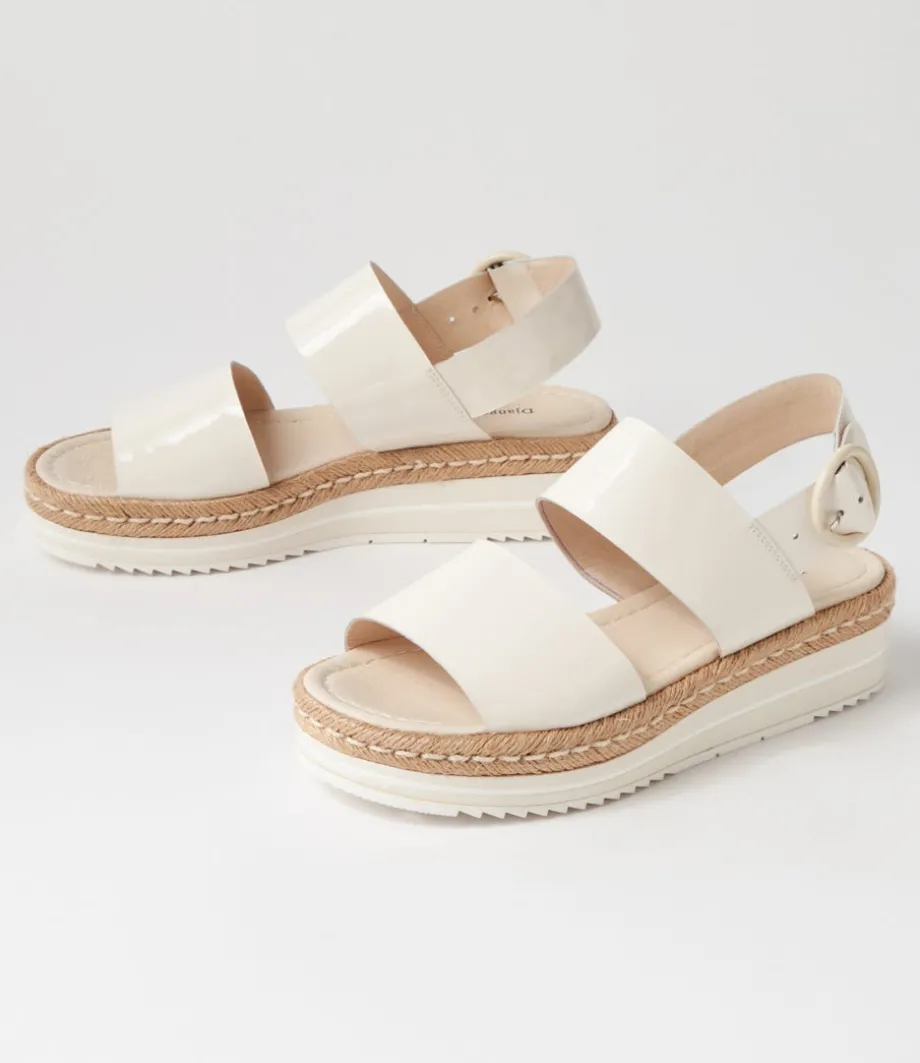 Atha Ivory Patent Leather Espadrilles
