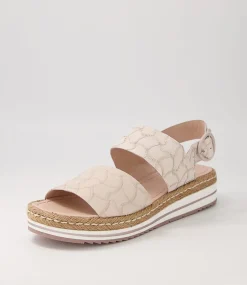 Atha Large Fit Nude Frill Leather Sandals
