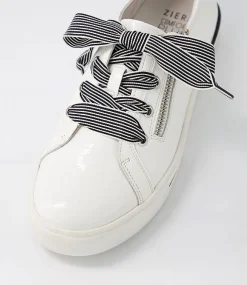 Audry W White Black Patent Leather Sneakers