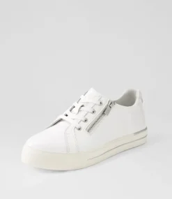 Audry W White Wrinkle Patent Leather Sneakers