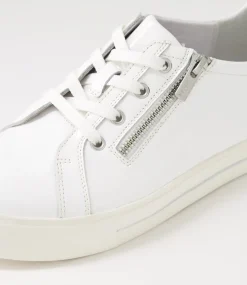 Audry W White Wrinkle Patent Leather Sneakers