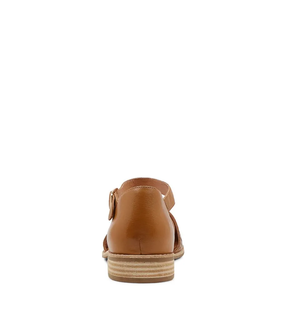 Averate Tan Leather Flat Shoes