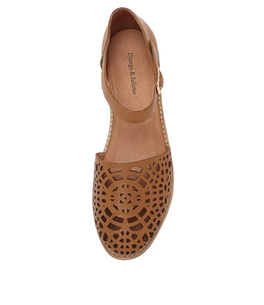 Averate Tan Leather Flat Shoes