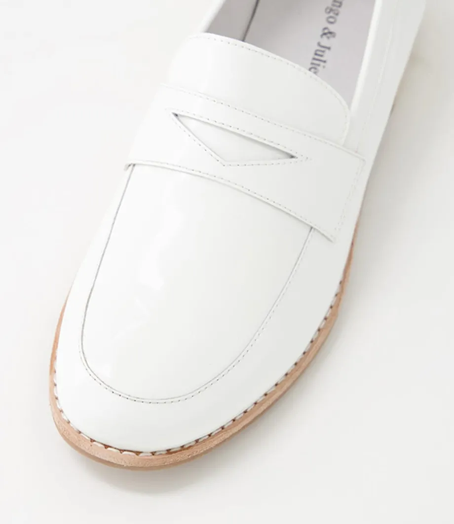 Avetta White Patent Leather Loafers