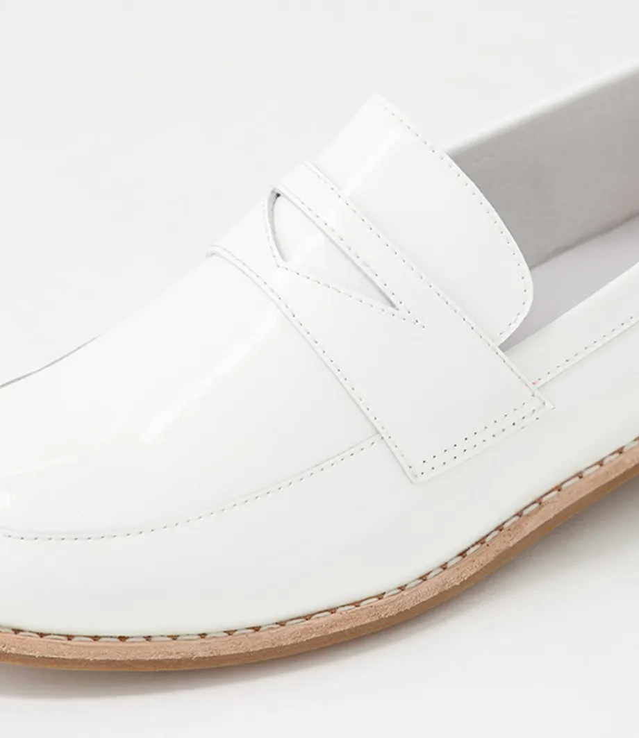 Avetta White Patent Leather Loafers