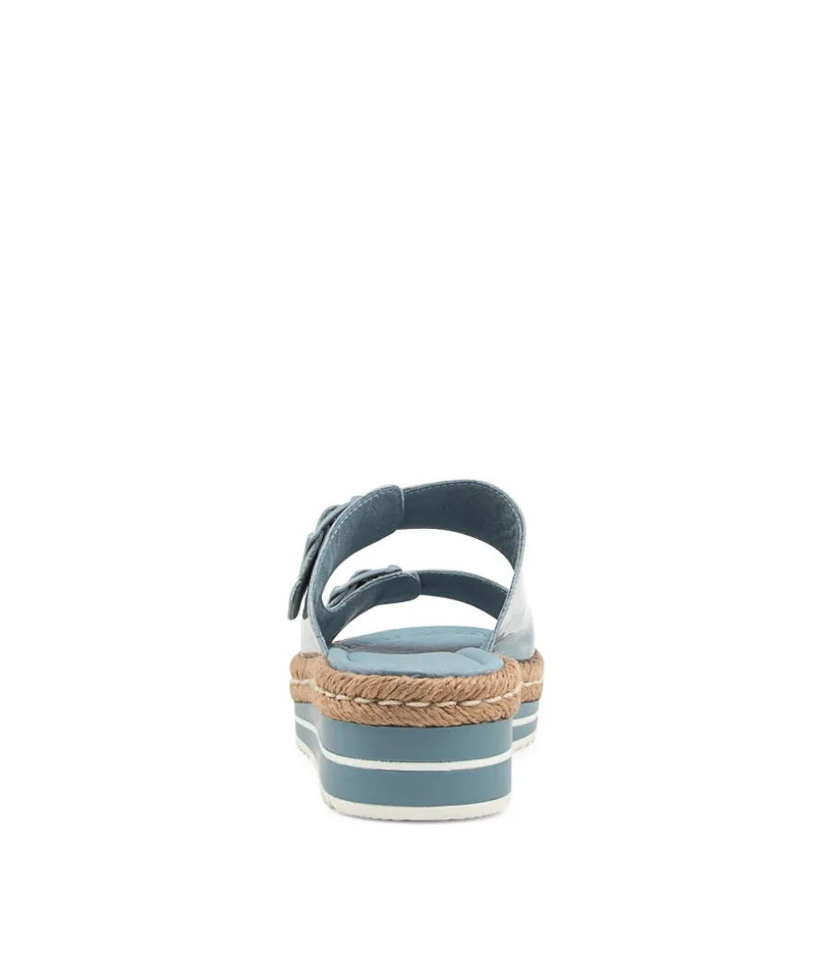 Axel Denim Patent Leather Sandals