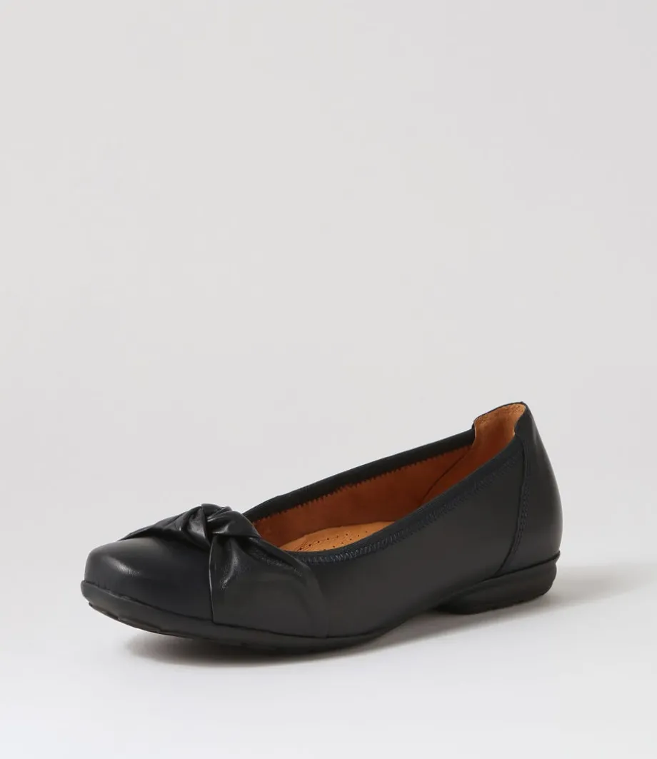 Barbel Night Leather Ballet Flats