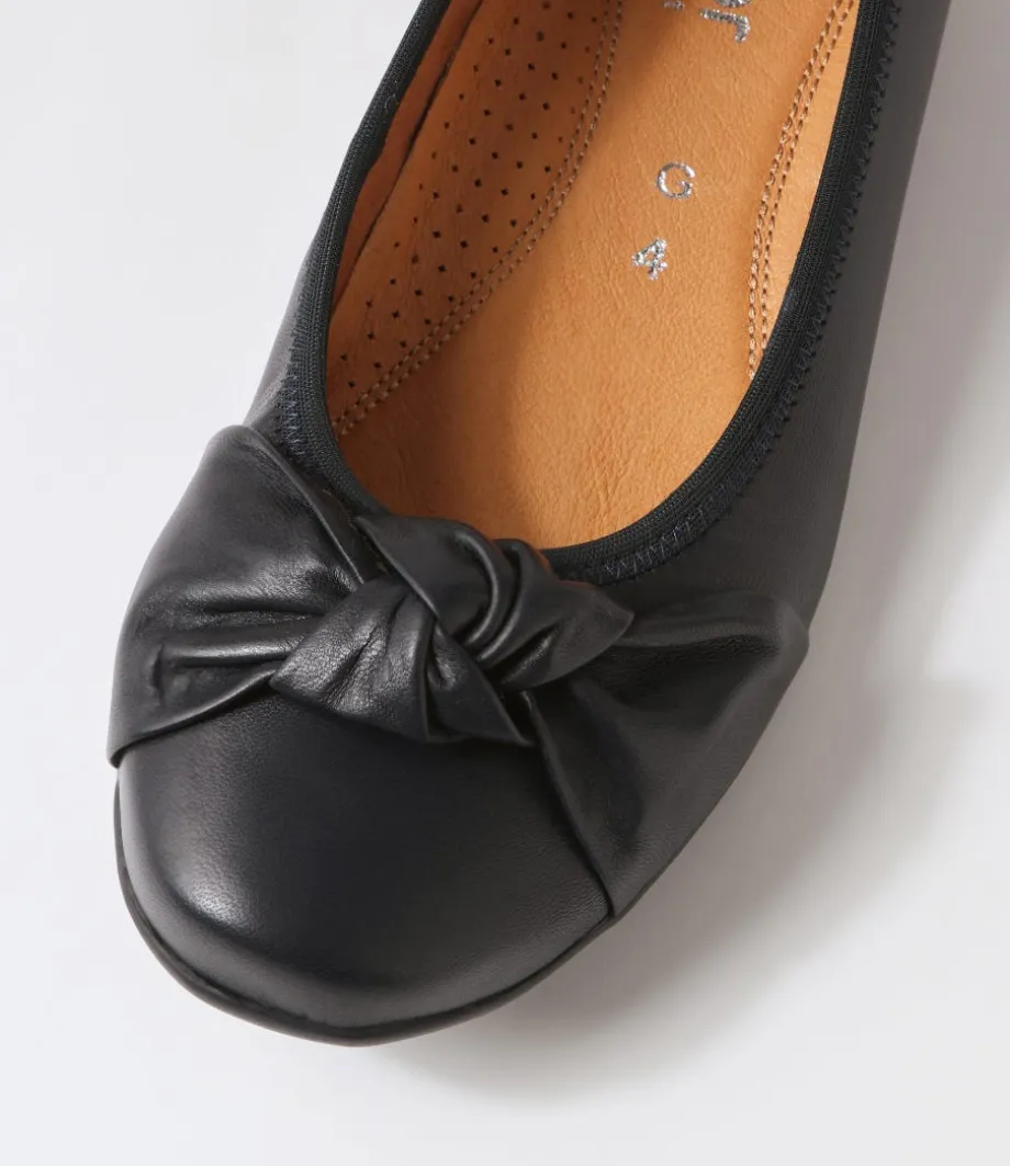 Barbel Night Leather Ballet Flats