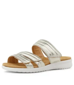 Barbra Xw Pale Gold Leather Sandals Ws