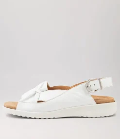 Bari Xw White Leather Sandals Ws