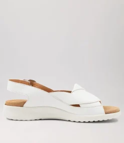 Bari Xw White Leather Sandals Ws